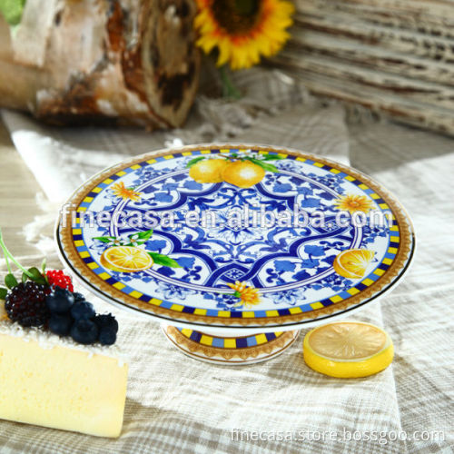 8 Inches Elegant Fine New Bone China Cake Plate Stand of Lemon Fragrance